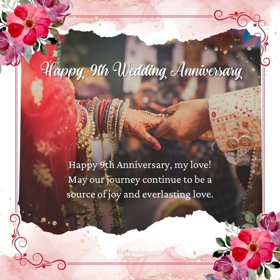 Happy 9th Wedding Anniversary Wishes for Husband, Status, Quotes