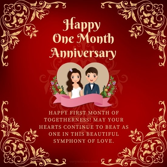 Happy One Month Anniversary Wishes for Couple