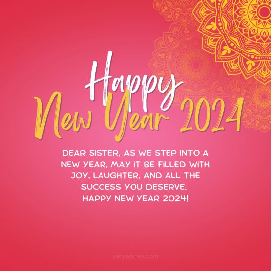 Happy New Year Wishes for Sister 2024