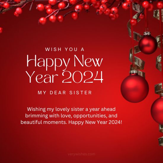 Happy New Year Wishes for Sister from Brother 2024